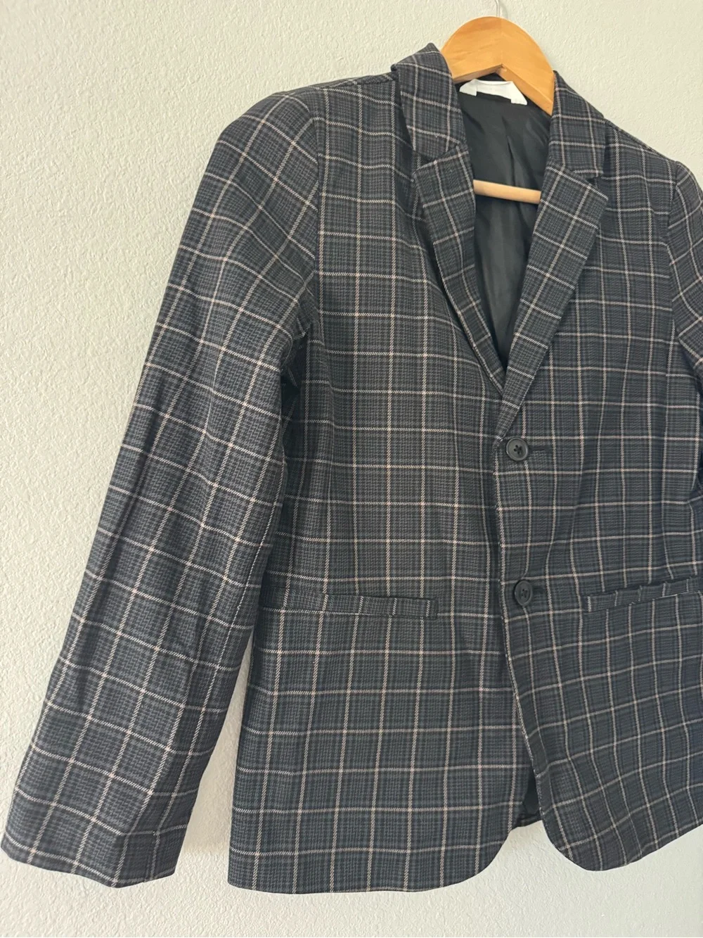 Cat & Jack Charcoal Plaid Kids Blazer